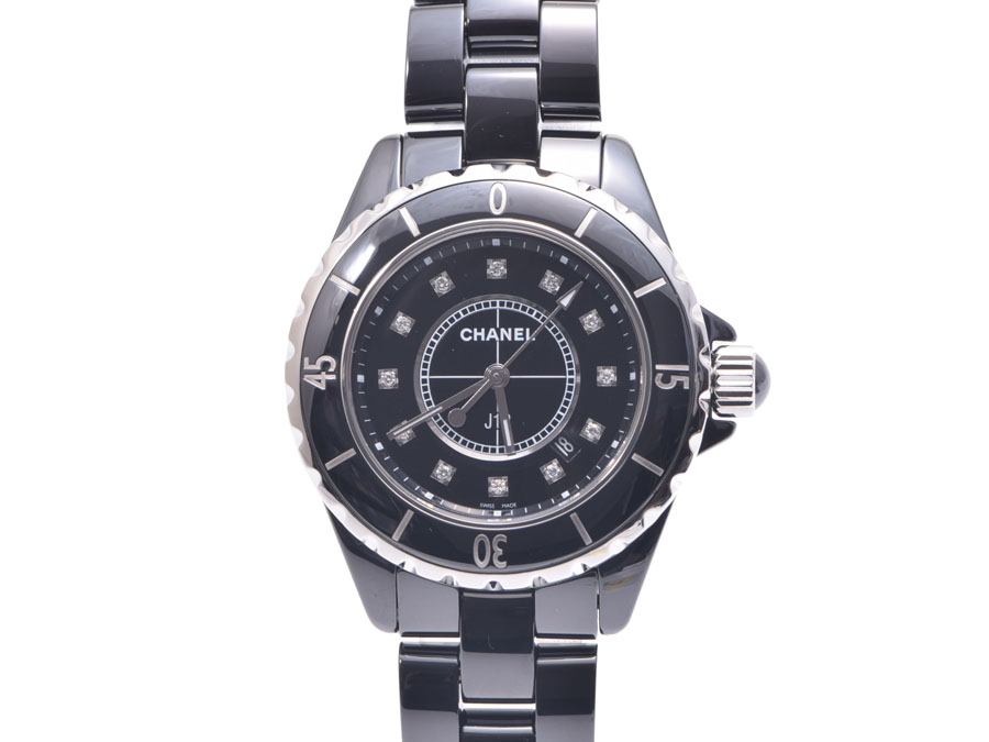シャネル] シャネル J12 H1625 12Pダイヤ 黒セラミック クオーツ 高価