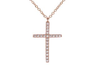 (新品仕上げ済) ティファニー TIFFANY メトロ クロス ネックレス 十字架 ミディアム K18 WG × ダイヤモンド  8967