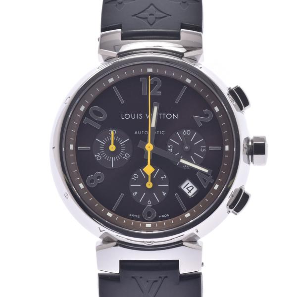 [ルイ・ヴィトン] ルイヴィトン タンブール クロノ Q1121 メンズ SS/ラバー 腕時計 自動巻き ブラウン文字盤 高価買取り相場