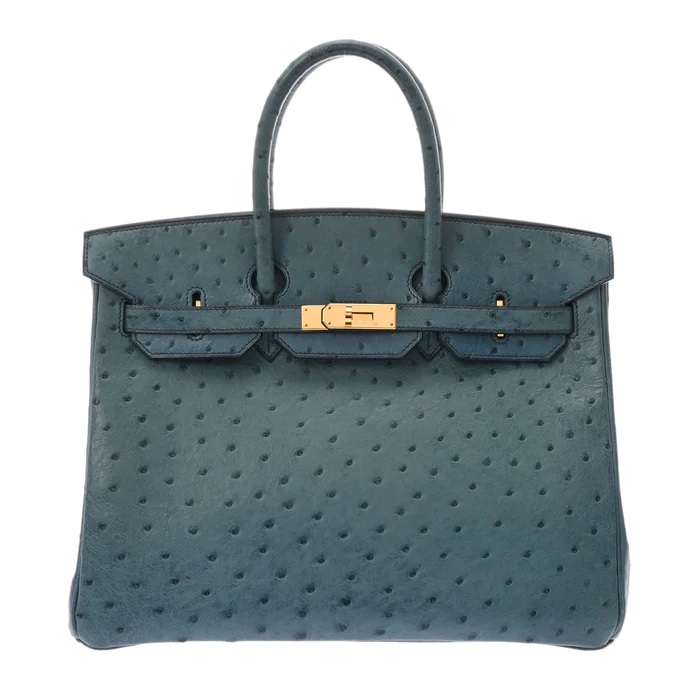 [エルメス] HERMES エルメス バーキン35 ブルージーン ゴールド金具 B刻印(1998年頃) ユニセックス オーストリッチ 高価買取り相場  | 銀蔵ブランド買取専門店[エルメス バッグ] HERMES エルメス バーキン35 ブルージーン ゴールド金具 B刻印(1998年頃 ...