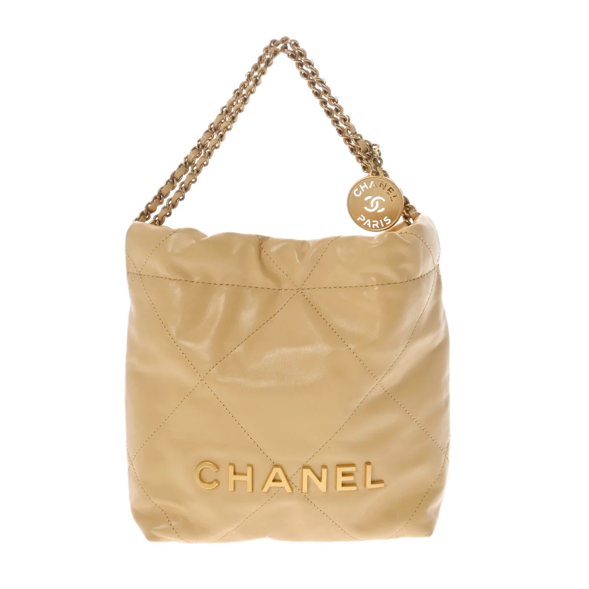 シャネル] CHANEL シャネル シャネル 22 ミニバッグ ベージュ ゴールド ...