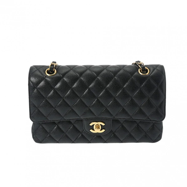 CHANEL マトラッセ チェーンショルダーキャビア 黒 中古